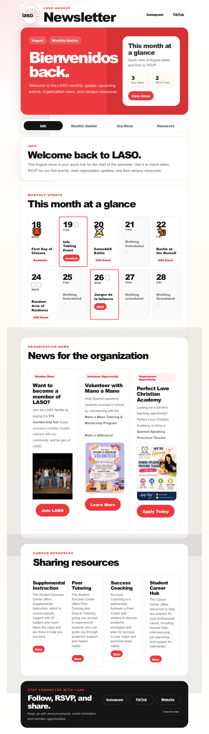 The August Edition — August 2026 LASO newsletter cover